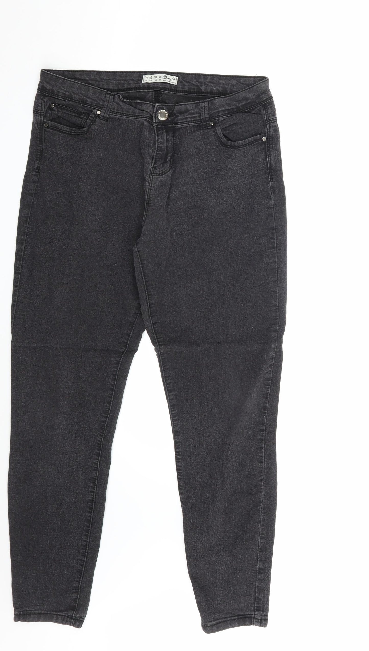 Denim Co. Womens Black  Denim Skinny Jeans Size 14 L28 in