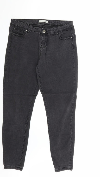 Denim Co. Womens Black  Denim Skinny Jeans Size 14 L28 in