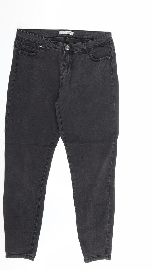 Denim Co. Womens Black  Denim Skinny Jeans Size 14 L28 in