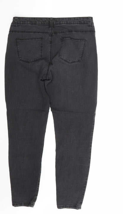 Denim Co. Womens Black  Denim Skinny Jeans Size 14 L28 in