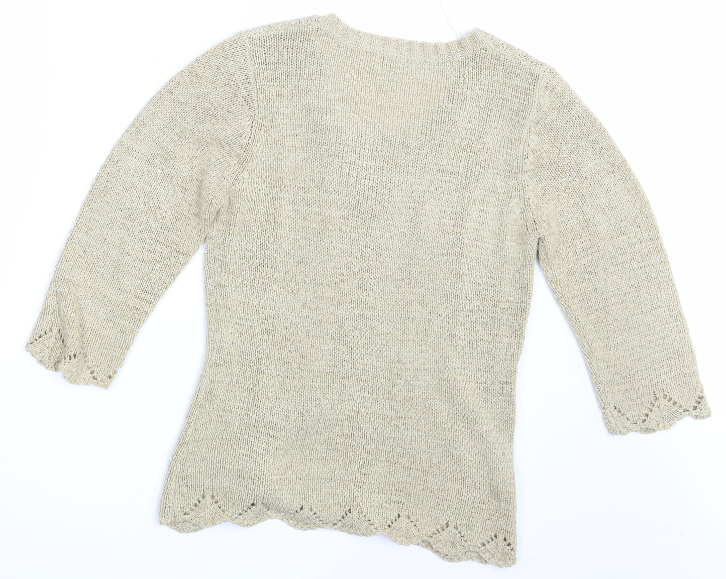 Womens UK Size 10 Papaya Beige Pullover Jumper