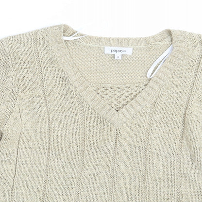 Womens UK Size 10 Papaya Beige Pullover Jumper