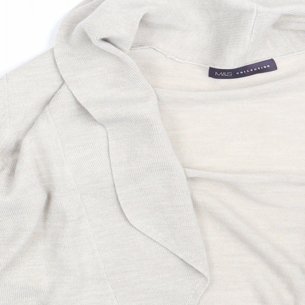 Womens UK Size M M&S Beige Wrap Jumper