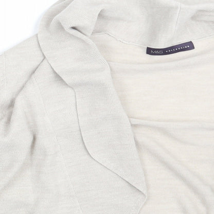 Womens UK Size M M&S Beige Wrap Jumper