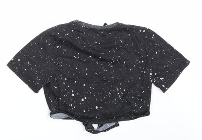 Closure Girls Black Spotted  Basic T-Shirt Size 12-13 Years