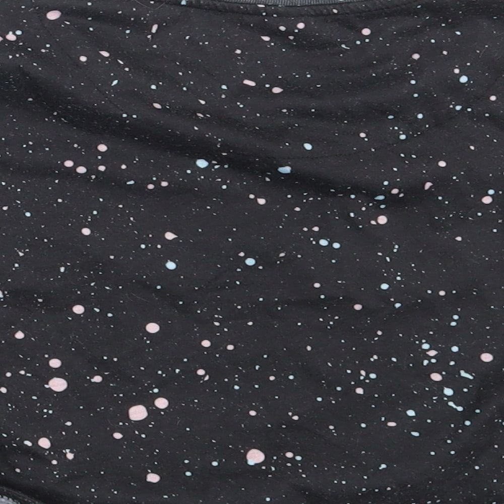 Closure Girls Black Spotted  Basic T-Shirt Size 12-13 Years