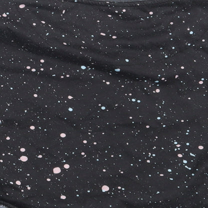 Closure Girls Black Spotted  Basic T-Shirt Size 12-13 Years