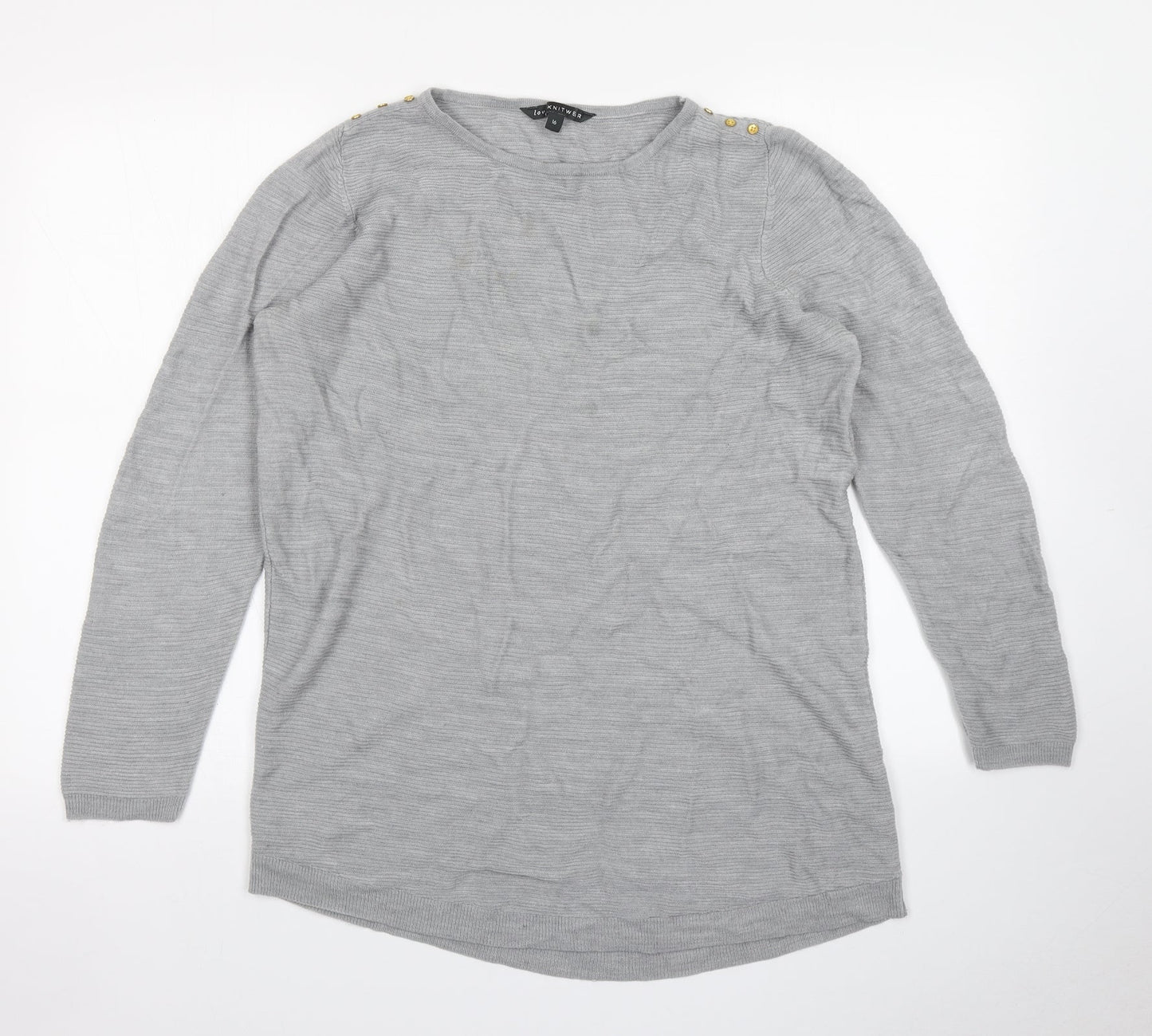 Womens UK Size 16 Bonmarché Grey Pullover Jumper