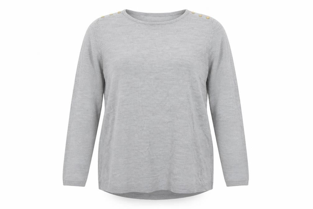 Bonmarché Womens Grey Knit Pullover Jumper Size 16