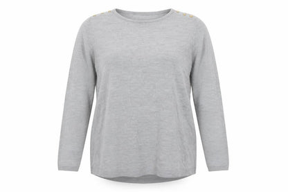 Bonmarché Womens Grey Knit Pullover Jumper Size 16