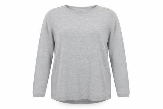 Bonmarché Womens Grey Knit Pullover Jumper Size 16