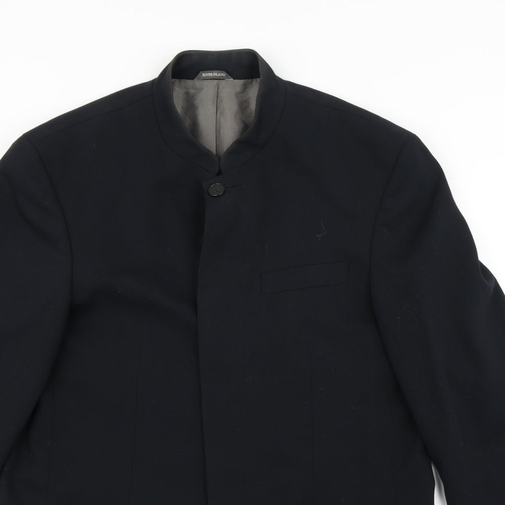 Mens UK Size 40 River Island Regular Blue Suit Jacket