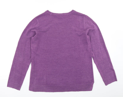 Womens UK Size 12 M&Co Purple Pullover Jumper