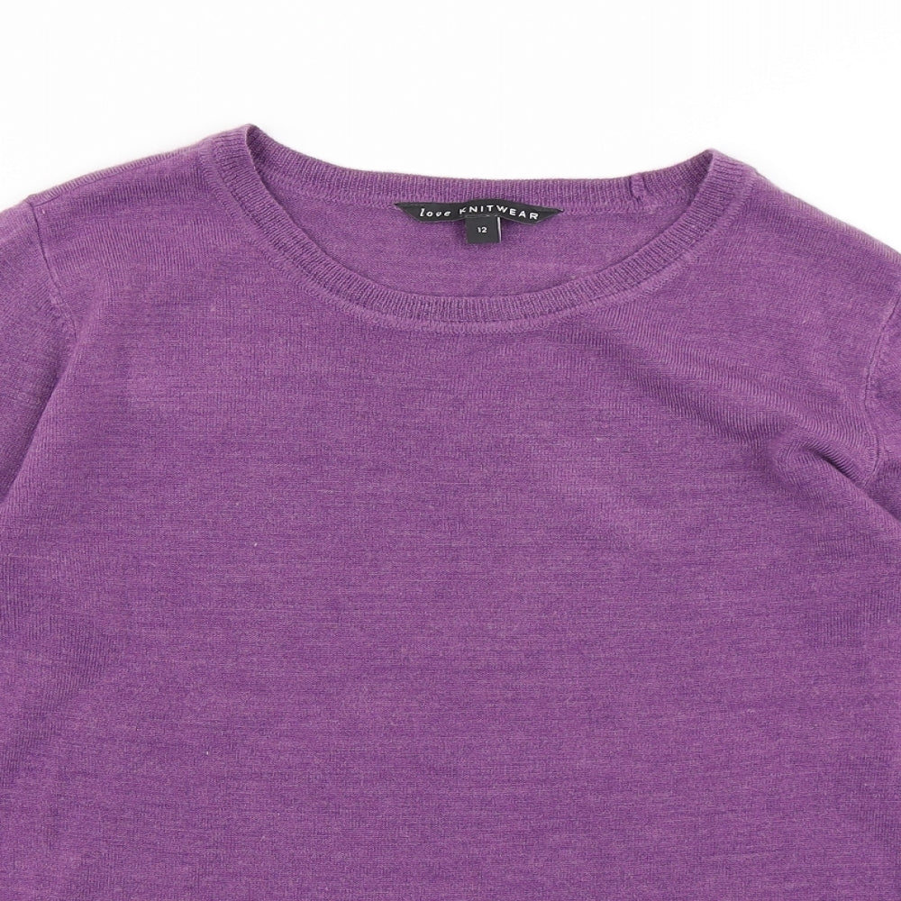 Womens UK Size 12 M&Co Purple Pullover Jumper