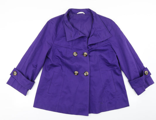 Marks & Spencer Womens Purple   Overcoat Coat Size 12