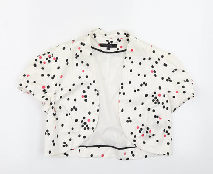 Coast Womens White Spotted  Jacket Blazer Size 12
