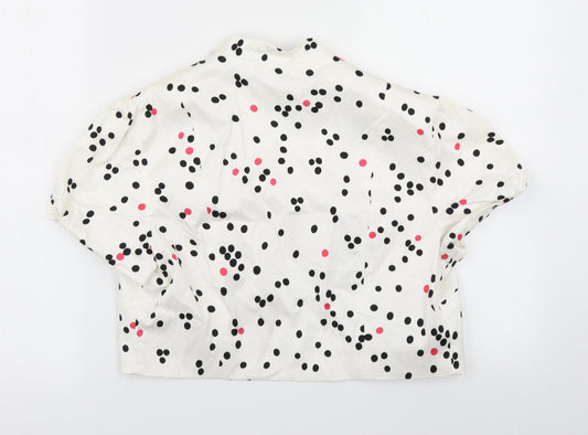 Coast Womens White Spotted  Jacket Blazer Size 12