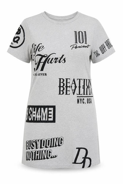 Divided Womens Grey   T-Shirt Dress  Size S