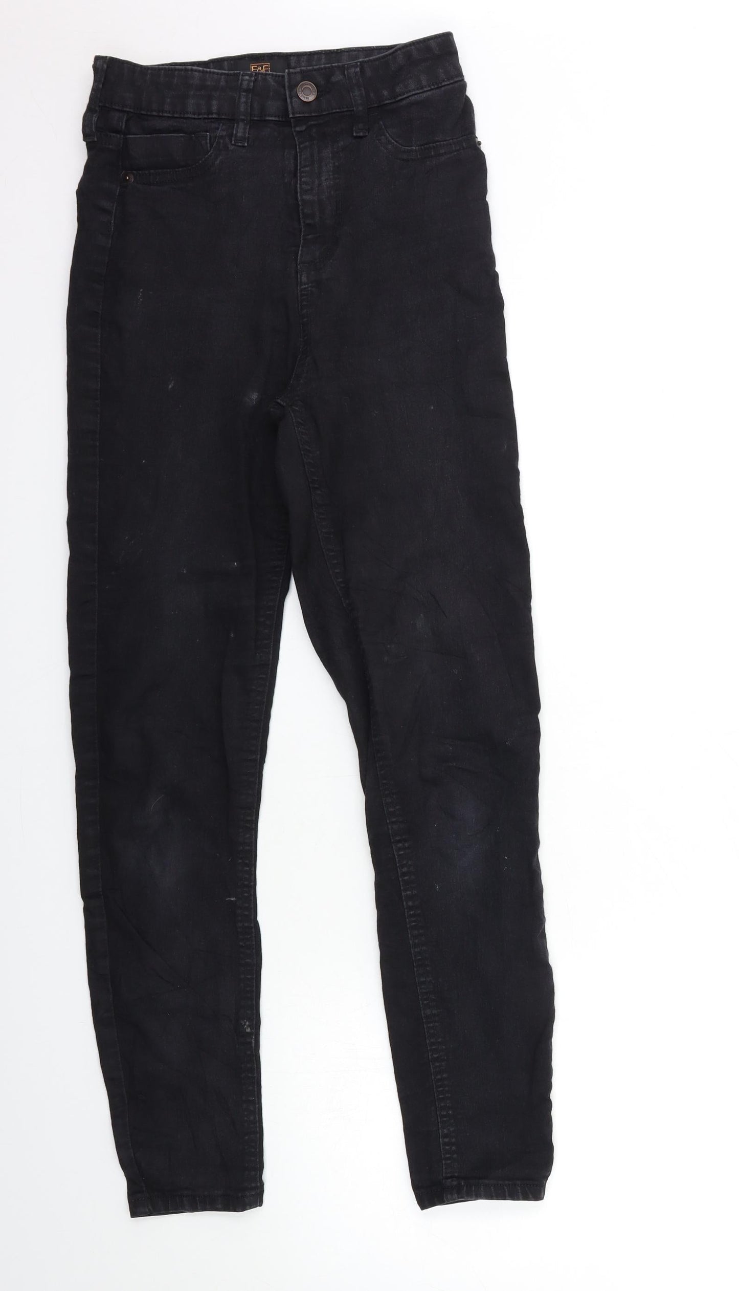 F&F Womens Black  Denim Skinny Jeans Size 6 L28 in