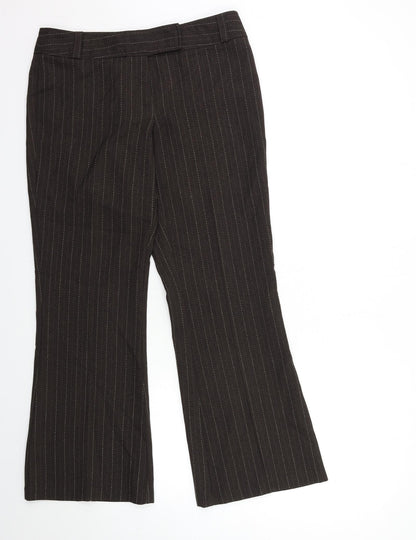 F&F Womens Brown Striped  Trousers  Size 12 L29 in