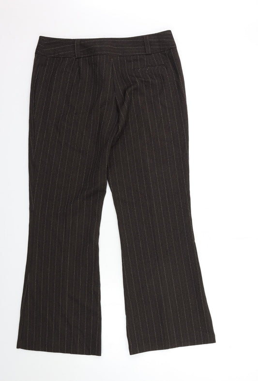 F&F Womens Brown Striped  Trousers  Size 12 L29 in