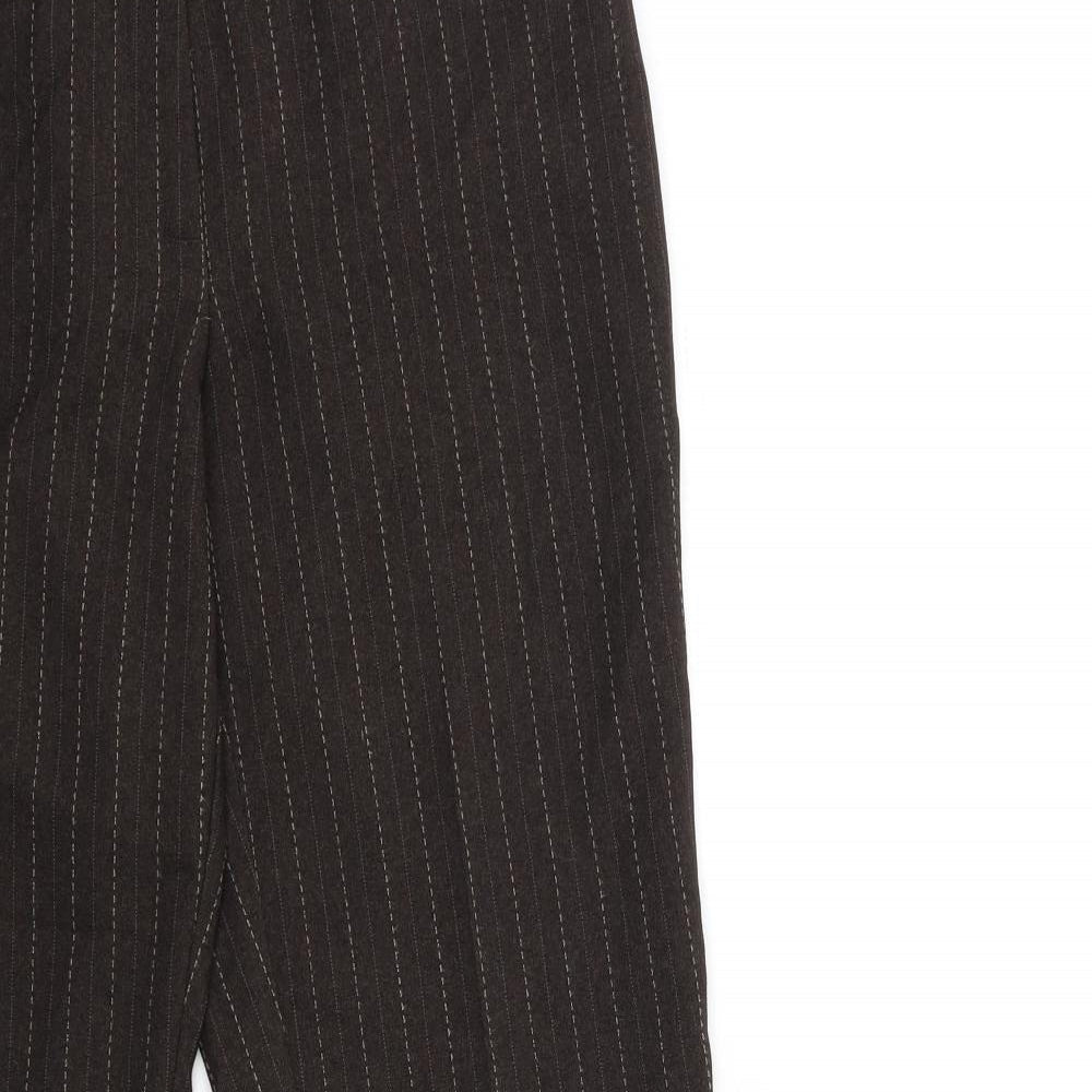F&F Womens Brown Striped  Trousers  Size 12 L29 in