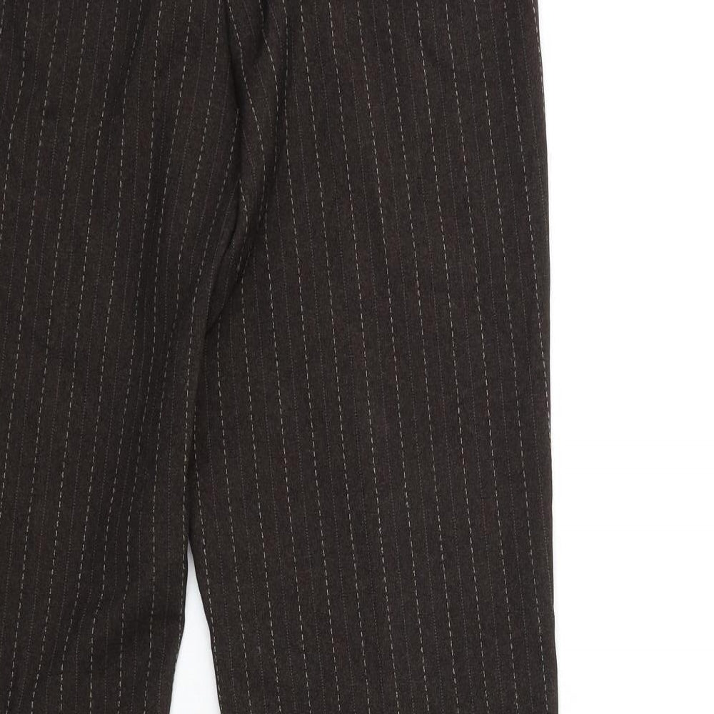 F&F Womens Brown Striped  Trousers  Size 12 L29 in