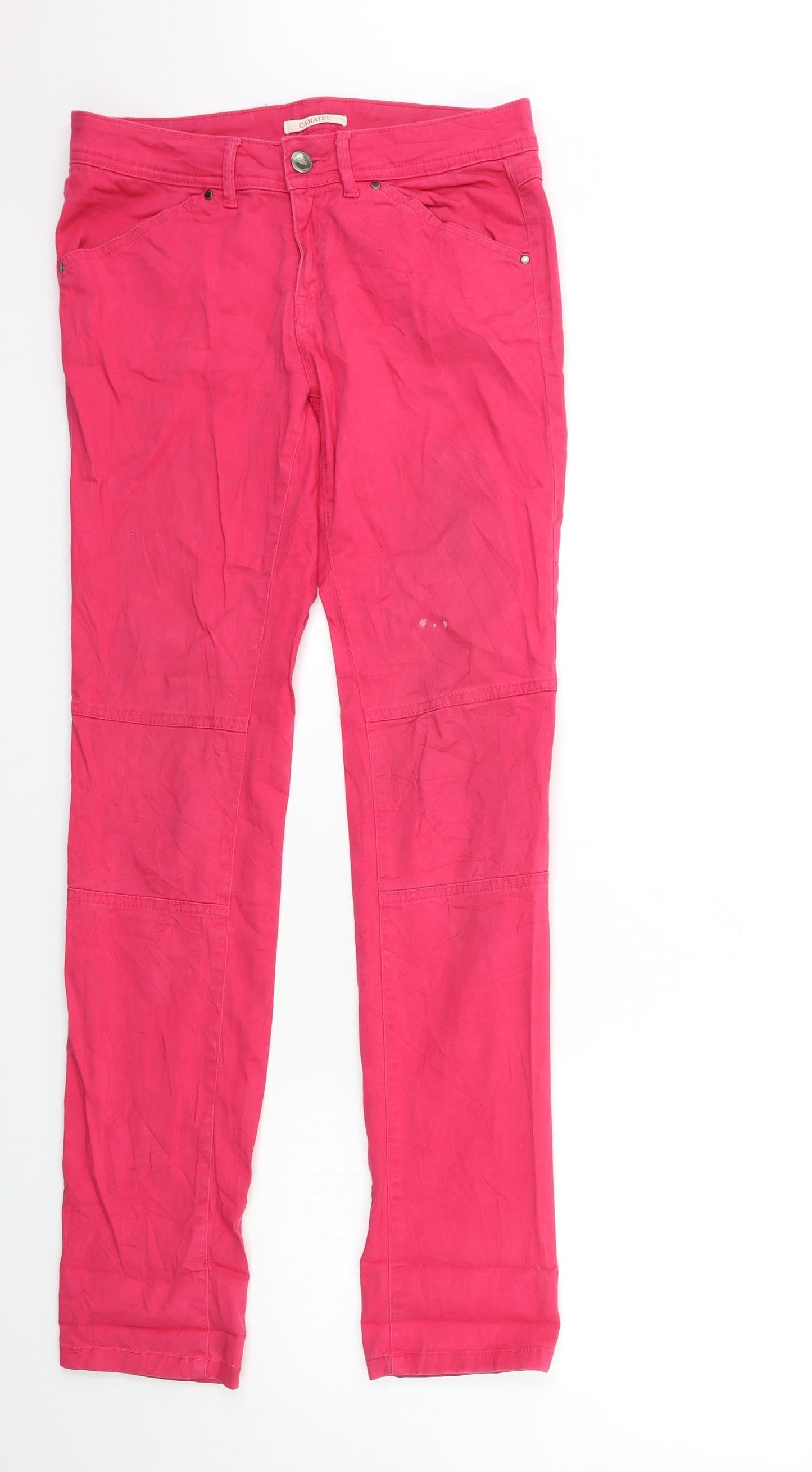 Womens UK Size 10 Camieu Regular Fit Skinny Pink Jeans