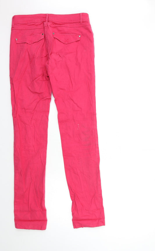 Womens UK Size 10 Camieu Regular Fit Skinny Pink Jeans