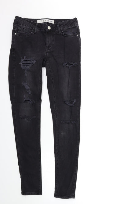 Denim & Co. Womens Black  Denim Skinny Jeans Size 6 L29 in