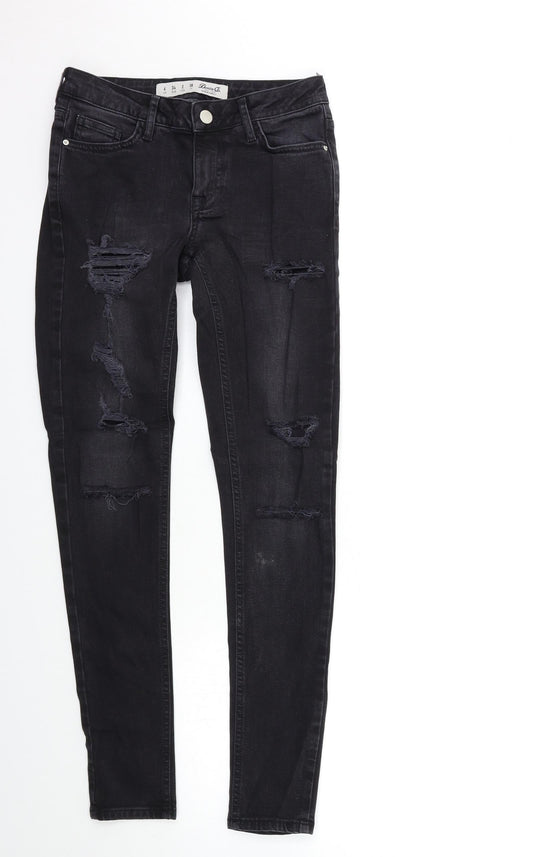 Denim & Co. Womens Black  Denim Skinny Jeans Size 6 L29 in