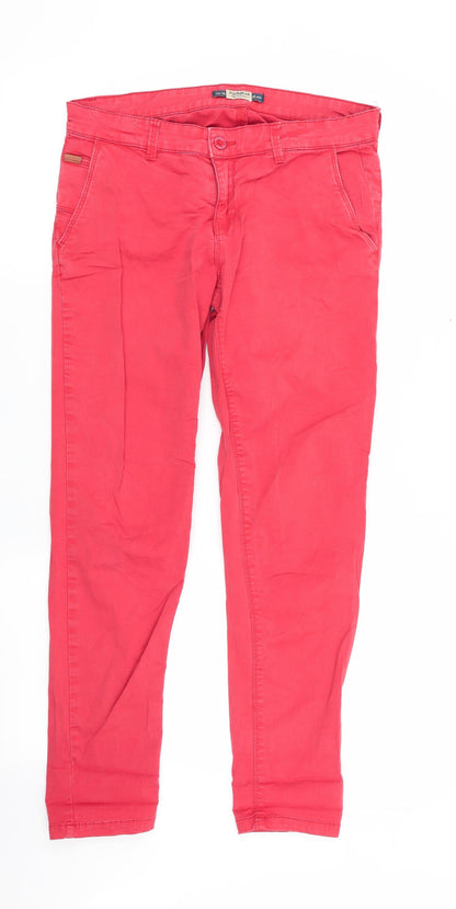 Pull&Bear Womens Red   Chino Trousers Size 38 L28 in