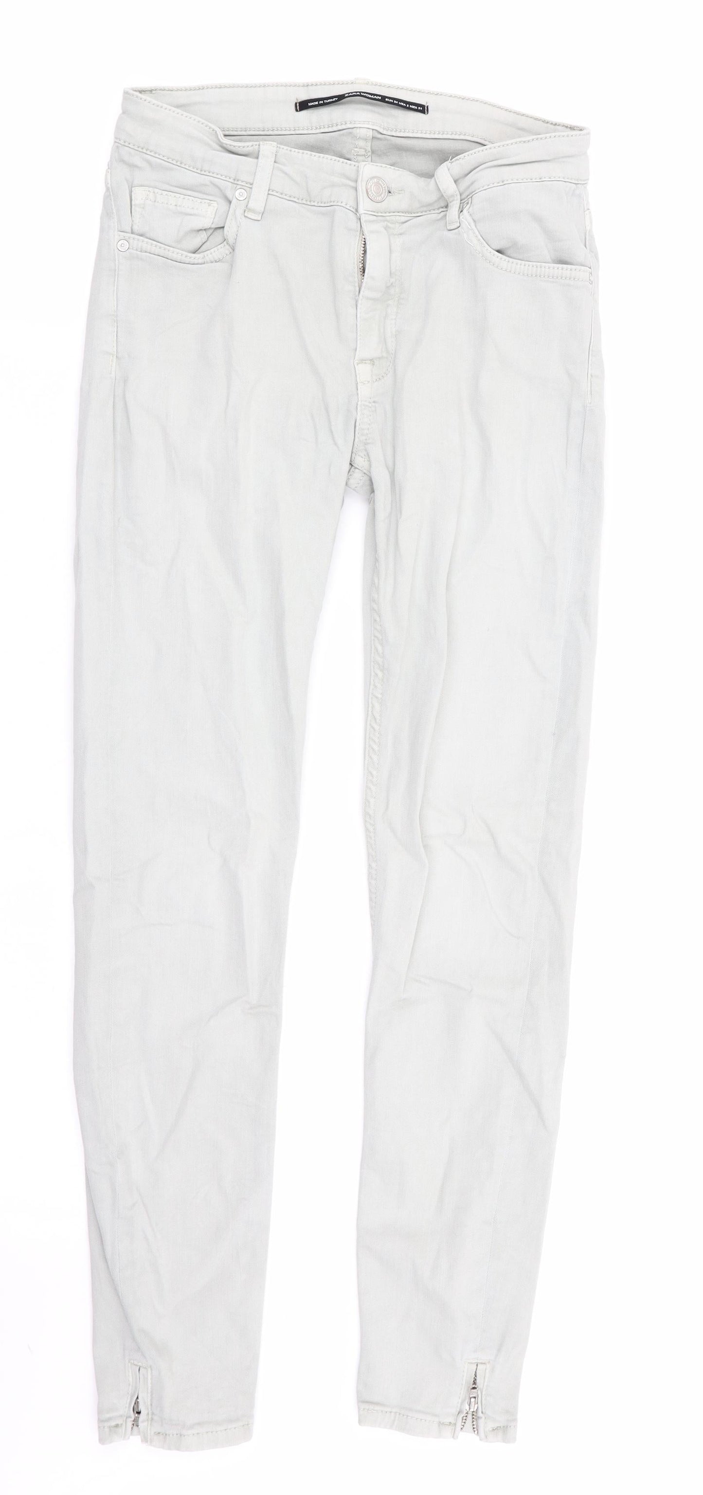 Zara Womens Grey   Skinny Jeans Size 6 L26 in