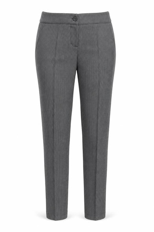Front view of Only women’s multicoloured herringbone trousers, size UK 30, in, 30-inch leg
