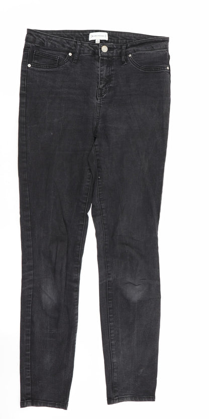 Womens UK Size 10 Warehouse Regular Fit Skinny Black Jeans