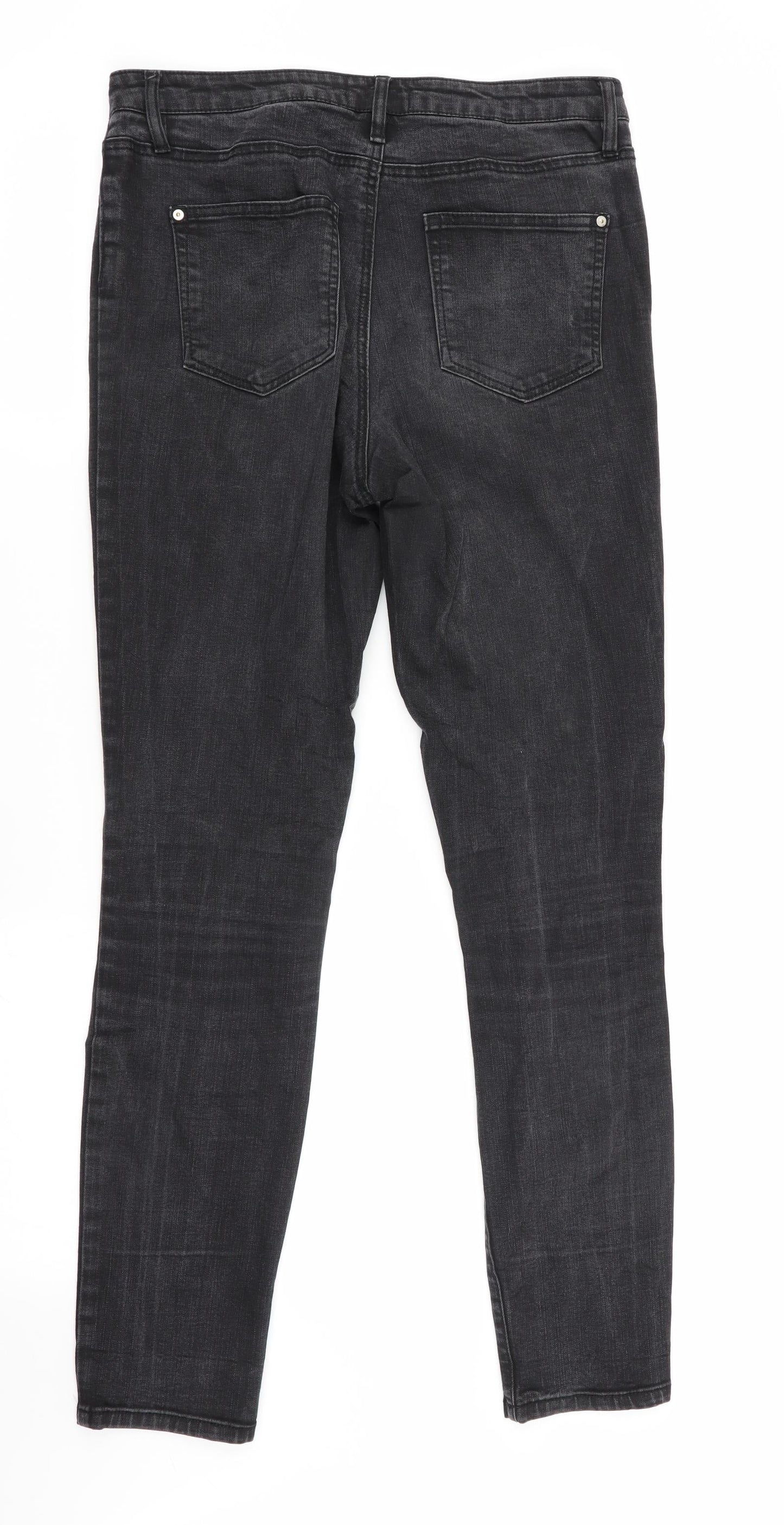 Womens UK Size 10 Warehouse Regular Fit Skinny Black Jeans