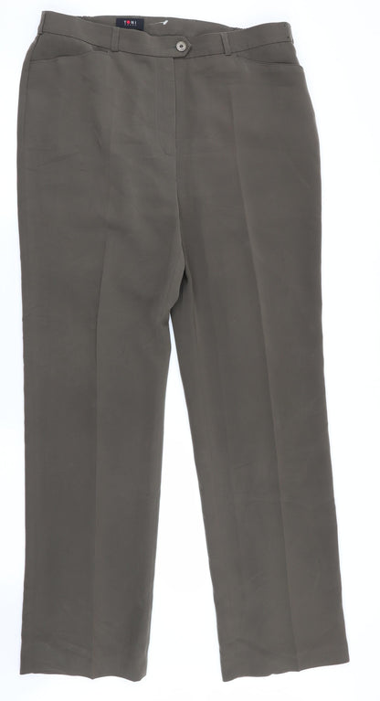 Womens UK Size 16 toni Regular Fit  Green Trousers
