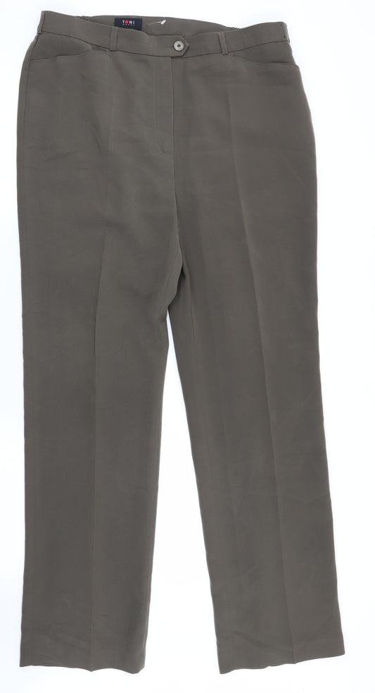 Womens UK Size 16 toni Regular Fit  Green Trousers