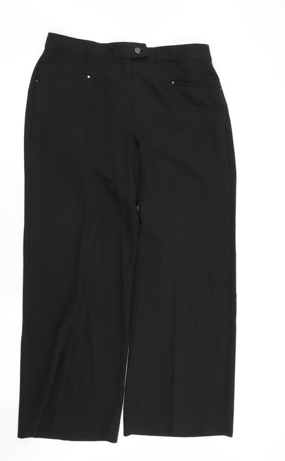 Womens UK Size 14 tailored Regular Fit  Black Trousers