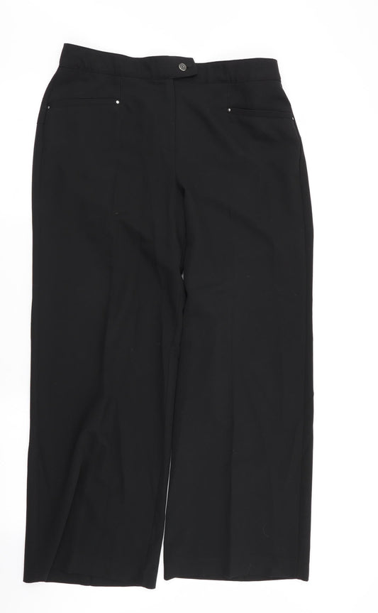 Womens UK Size 14 tailored Regular Fit  Black Trousers