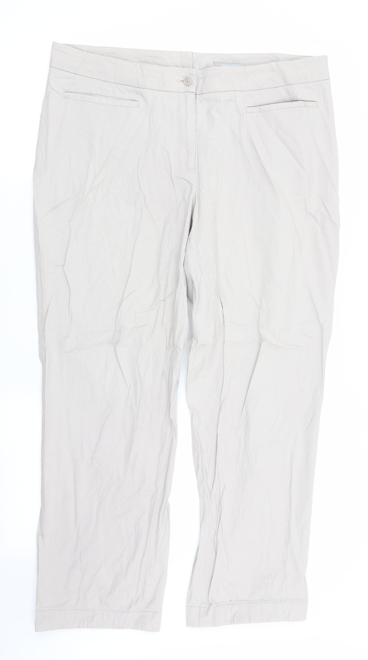 Womens UK Size 34 in H&M Regular Fit  Beige Trousers