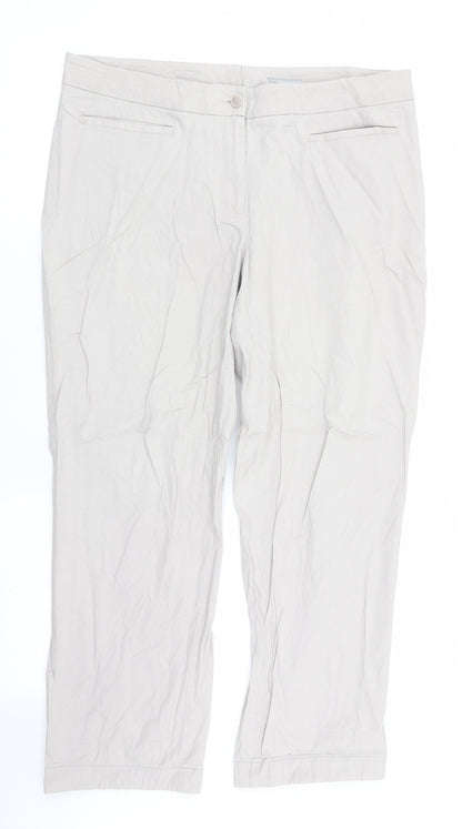 Womens UK Size 34 in H&M Regular Fit  Beige Trousers