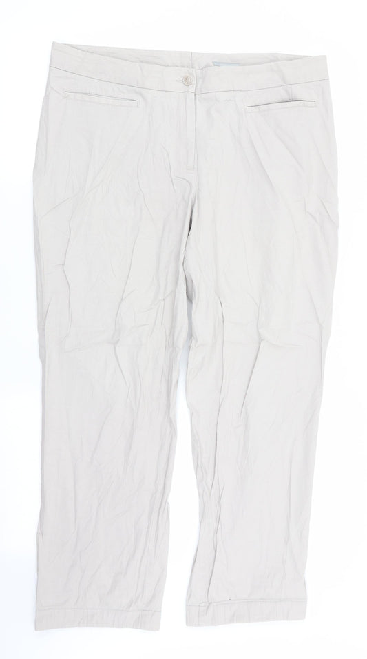 Womens UK Size 34 in H&M Regular Fit  Beige Trousers