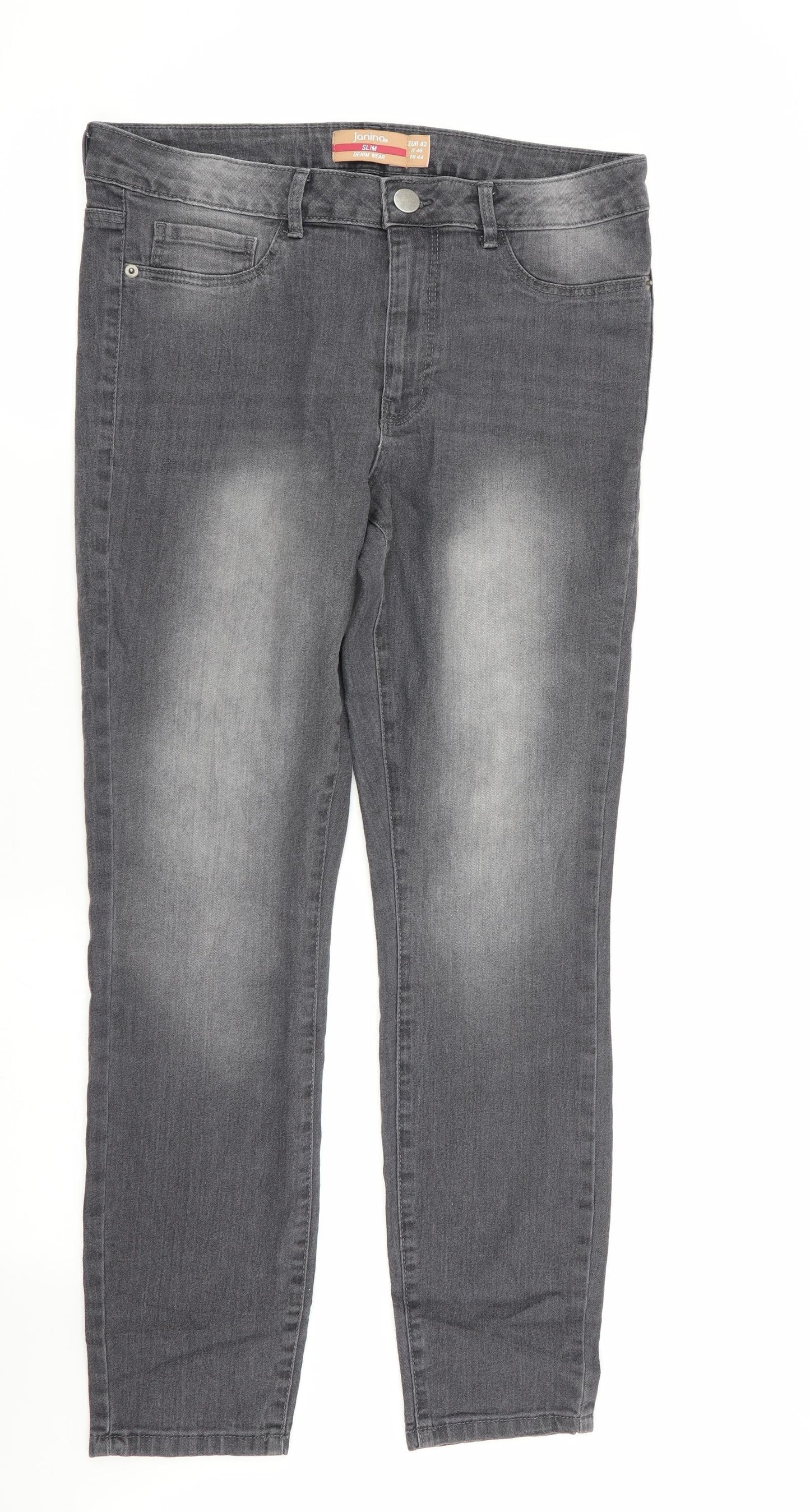 Womens UK Size 14 Janina Regular Fit Skinny Grey Jeans