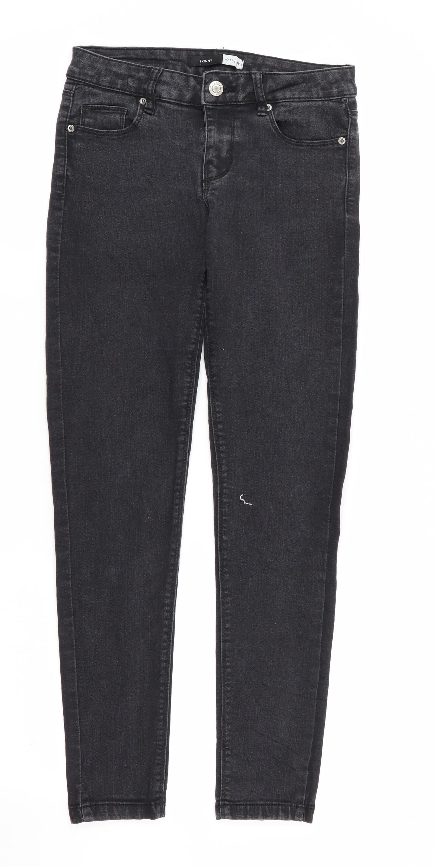 Womens UK Size 8 sinsay Regular Fit Skinny Black Jeans