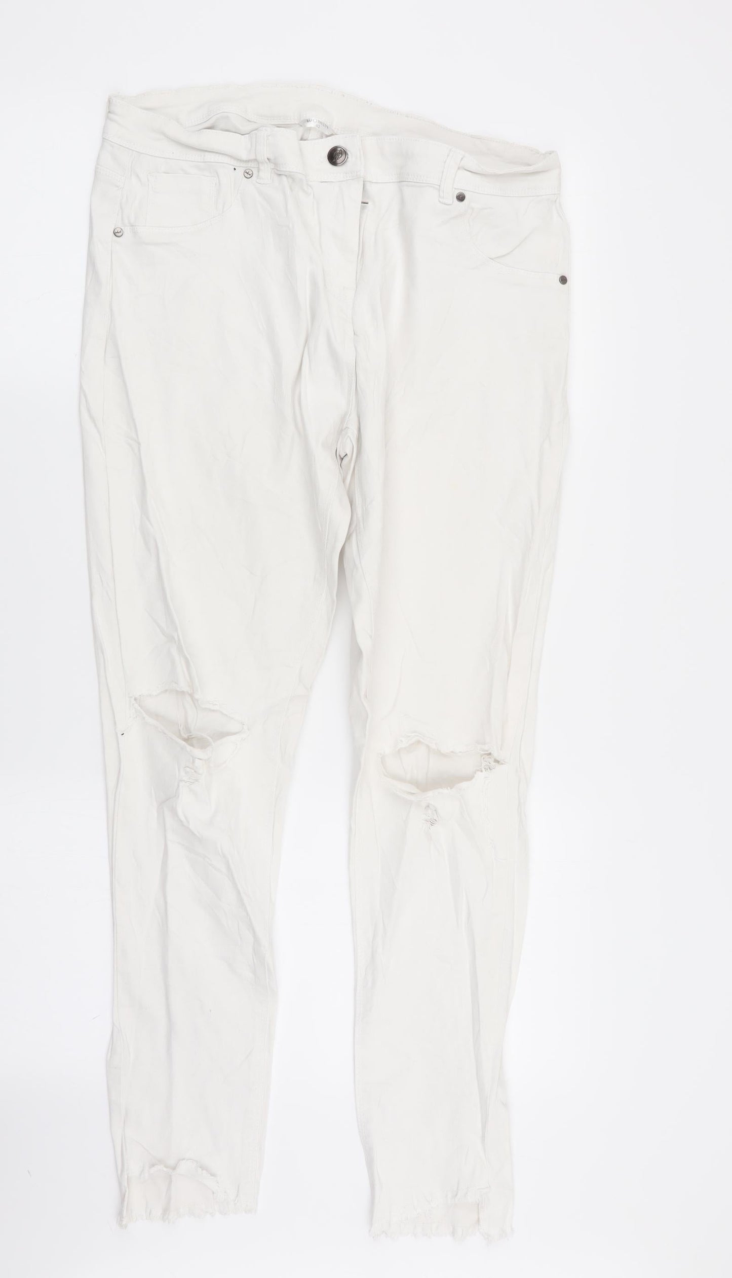 women Womens White   Skinny Jeans Size 14 L30 in