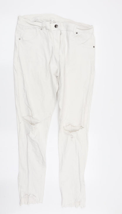women Womens White   Skinny Jeans Size 14 L30 in