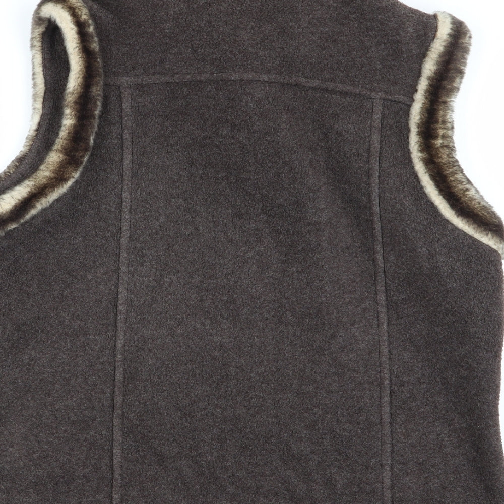 Womens UK Size 12 M&S Brown Full Zip Jumper