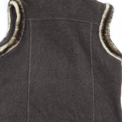 Womens UK Size 12 M&S Brown Full Zip Jumper