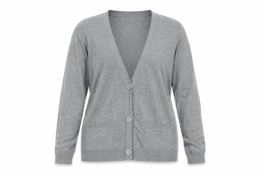 Womens UK Size 16 F&F Grey Cardigan Jumper